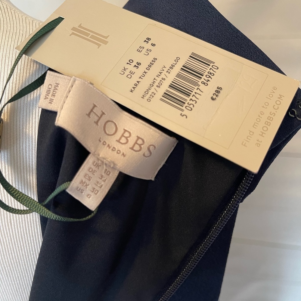NWT Hobbs London Kara Tux Shift Dress, Midnight Navy, US Size 6 - Picture 3 of 9